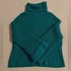 525 America Teal Cowl Neck Sweater